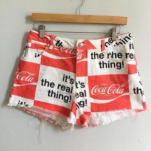 COCA COLA High Rise "It's the Real Thing!" Shorts